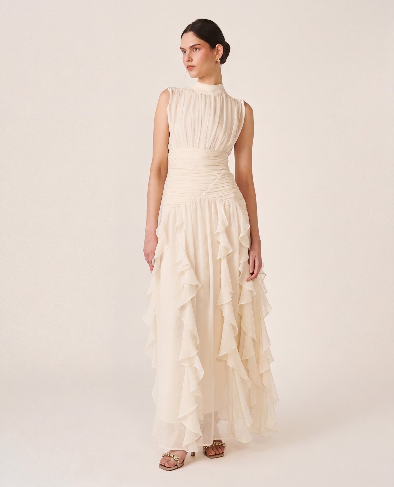 VESTIDO LARGO VOLANTES