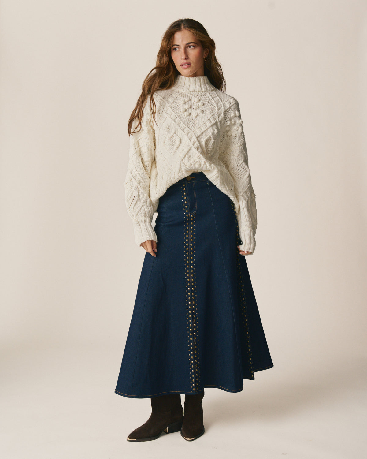 DENIM MIDI SKIRT