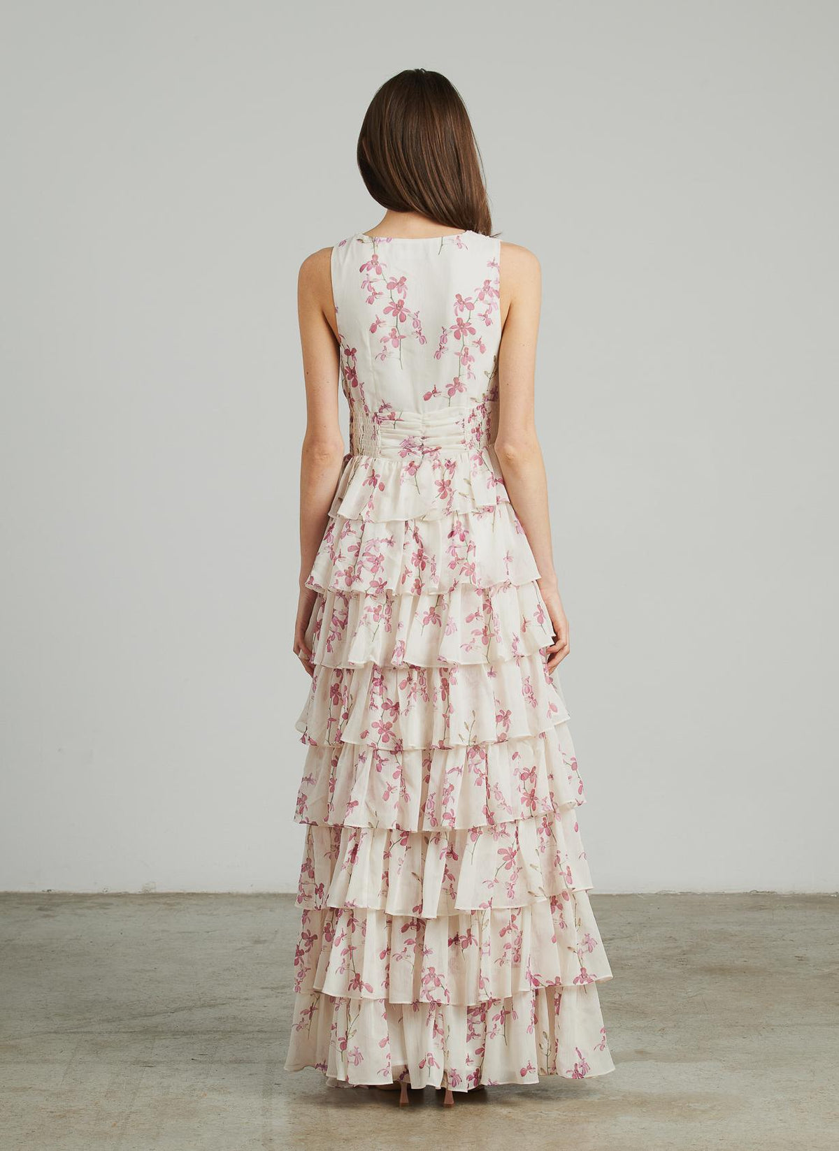 VESTIDO LARGO TIRANTES VOLANTES