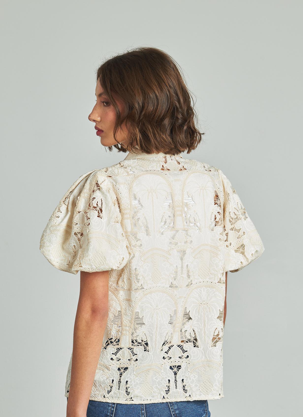 CAMISA MANGA ABULLONADA