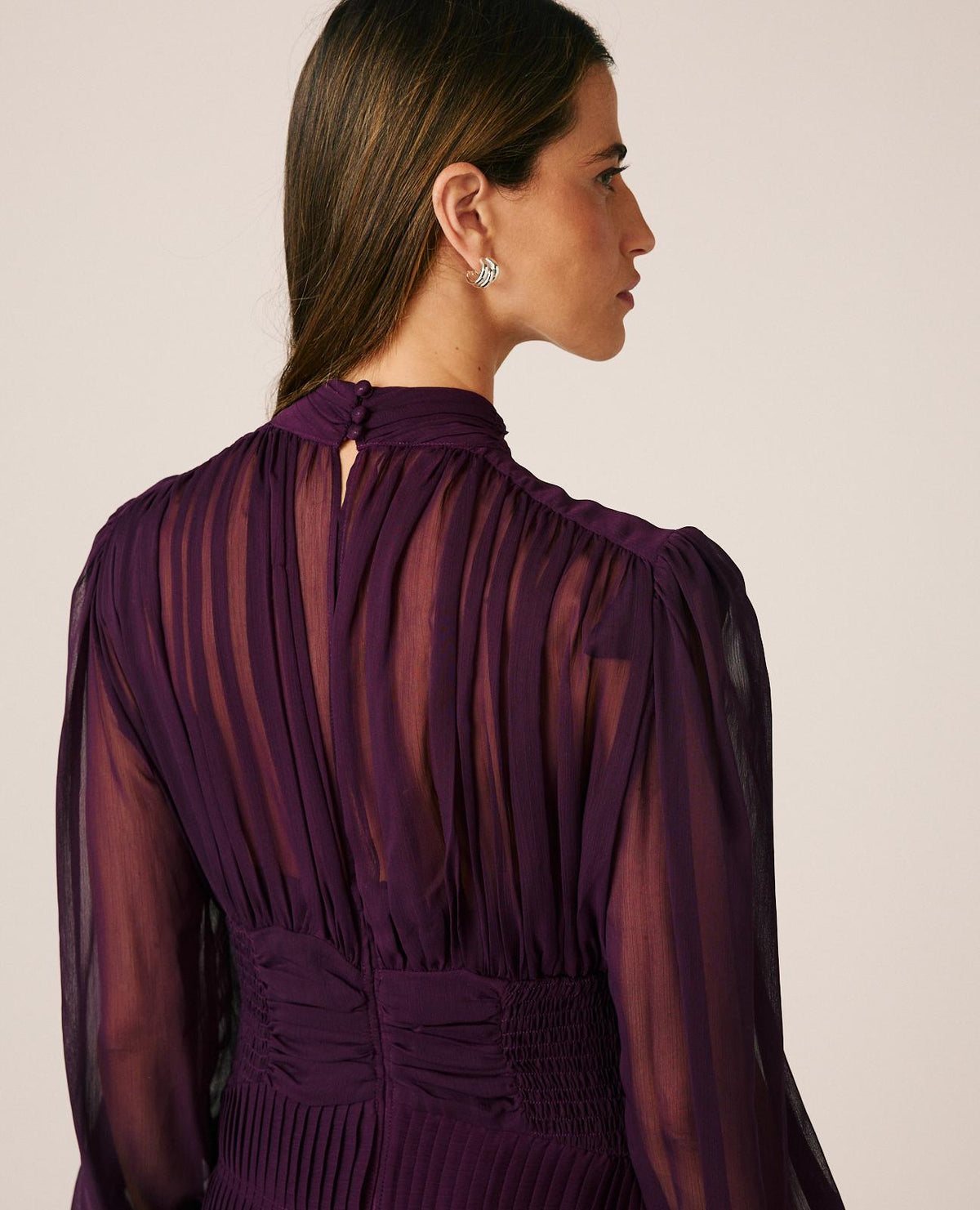 VESTIDO LARGO CON FRUNCIDO