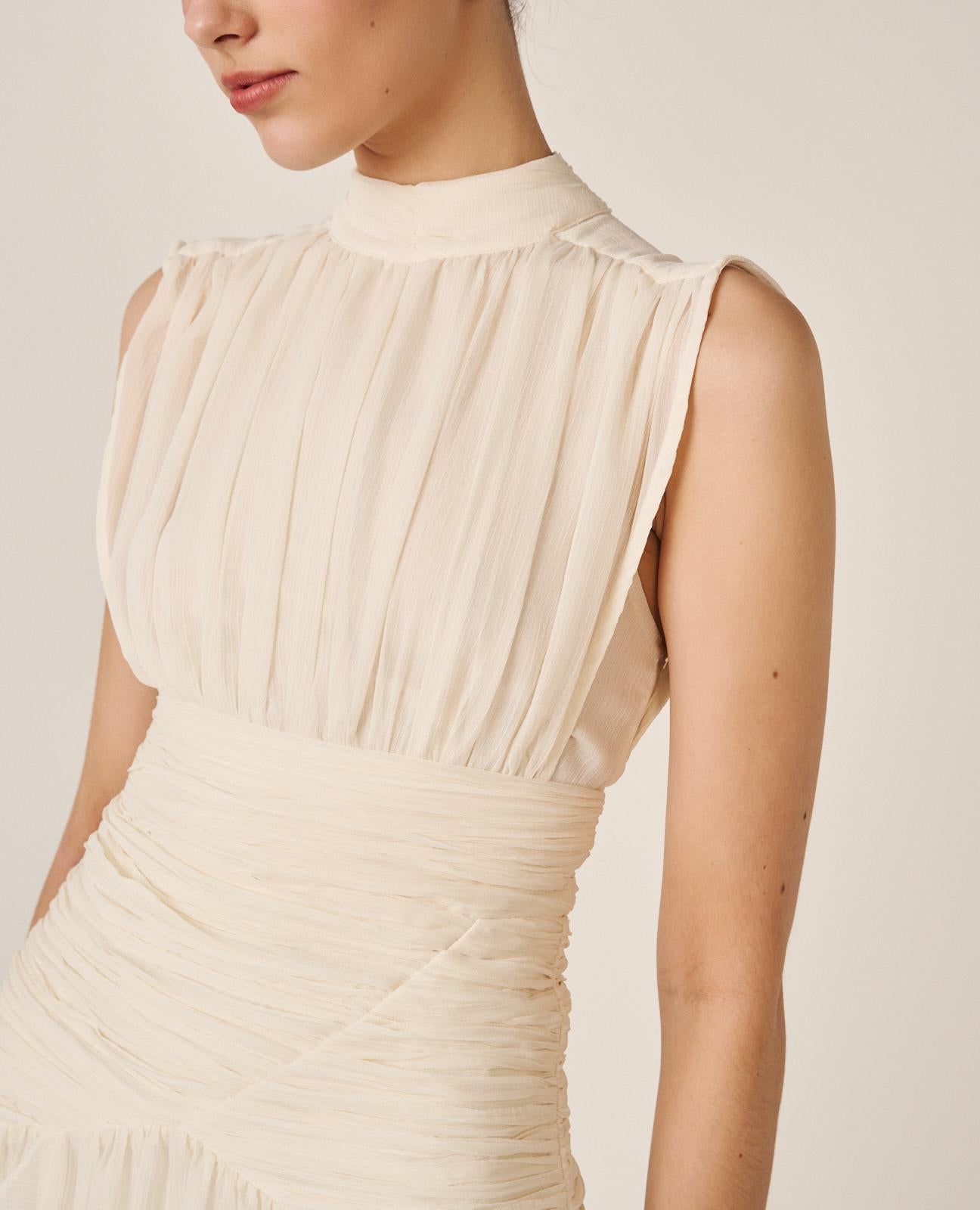 VESTIDO LONGO COM VOLANTES