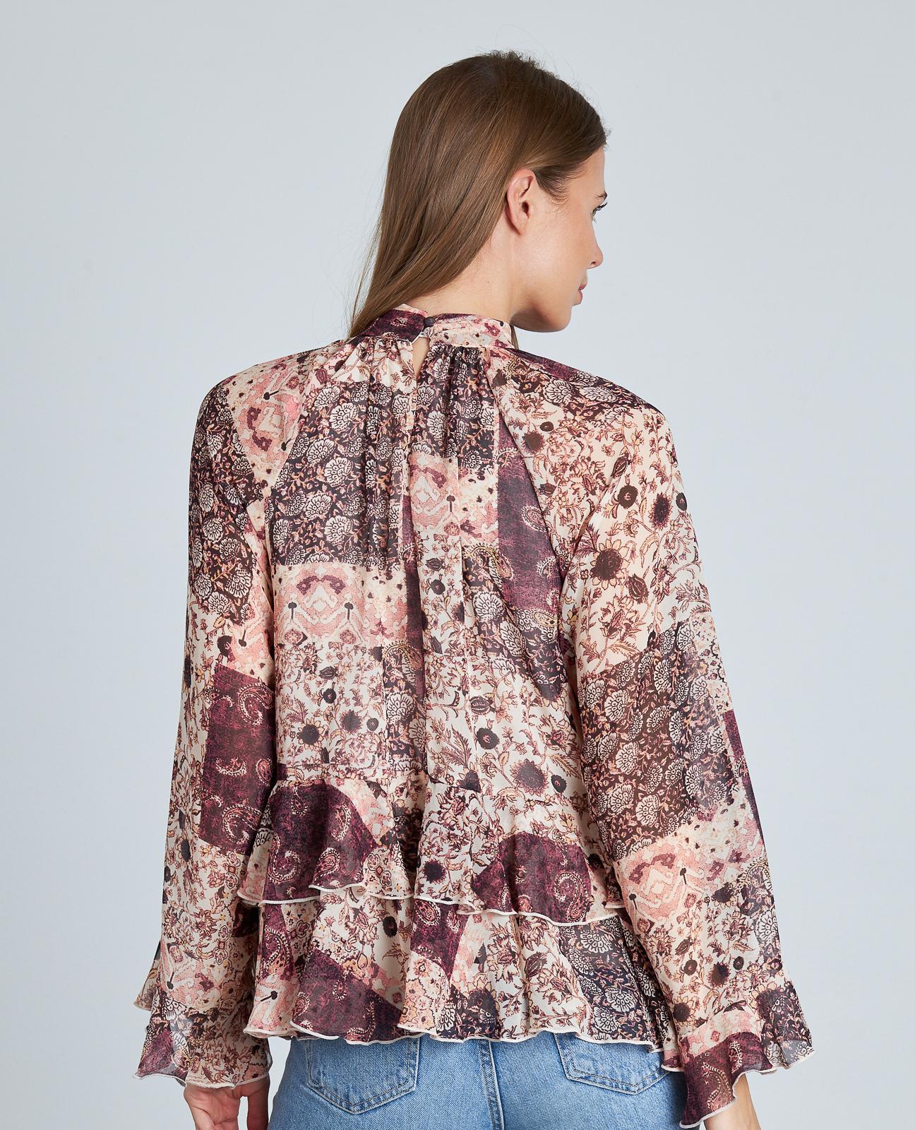 BLUSA ESTAMPADA VOLANTES