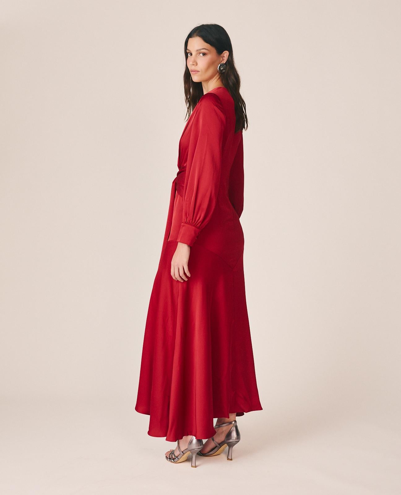 VESTIDO LARGO SATÉN