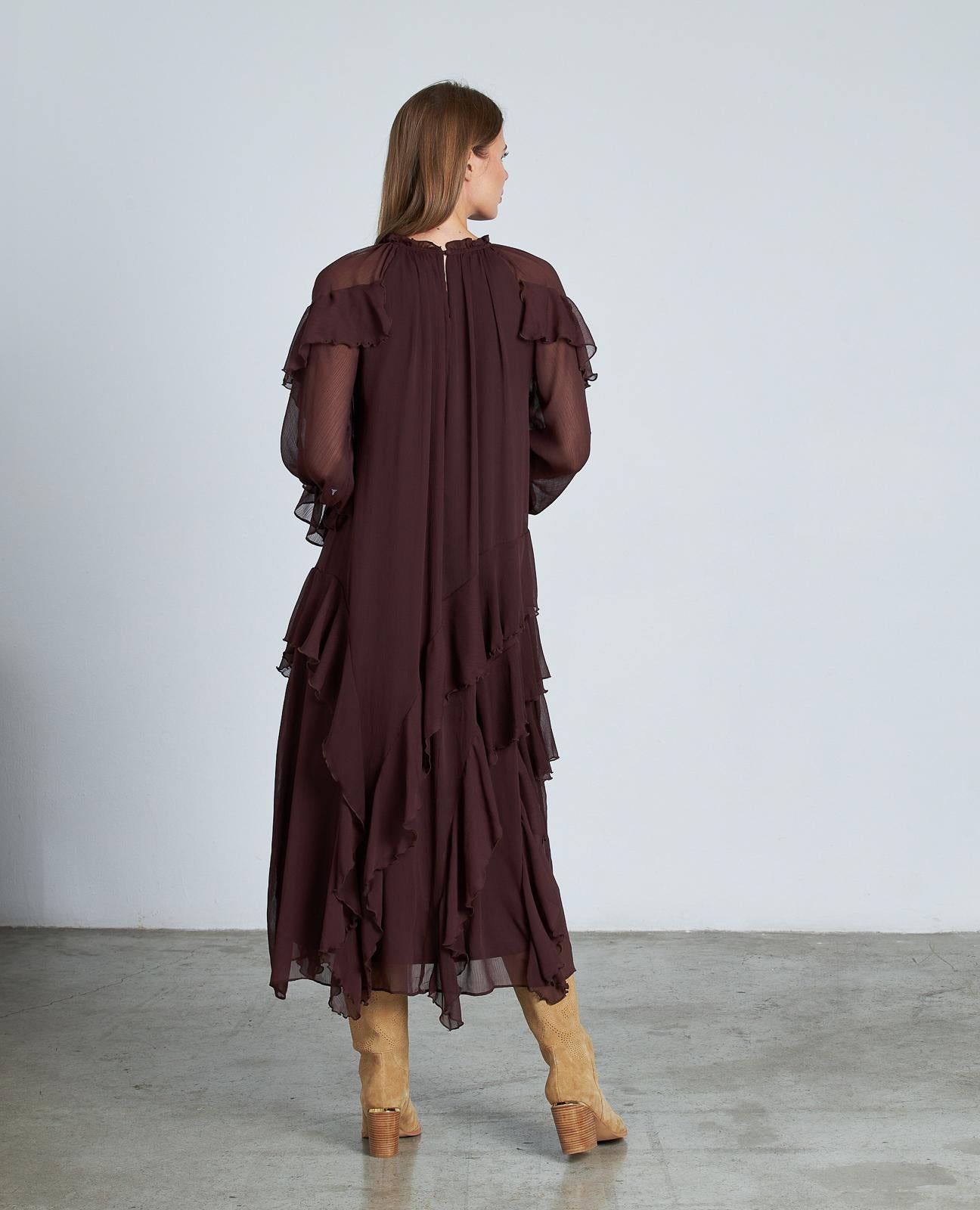 VESTIDO STRAIGHT VOLANTES