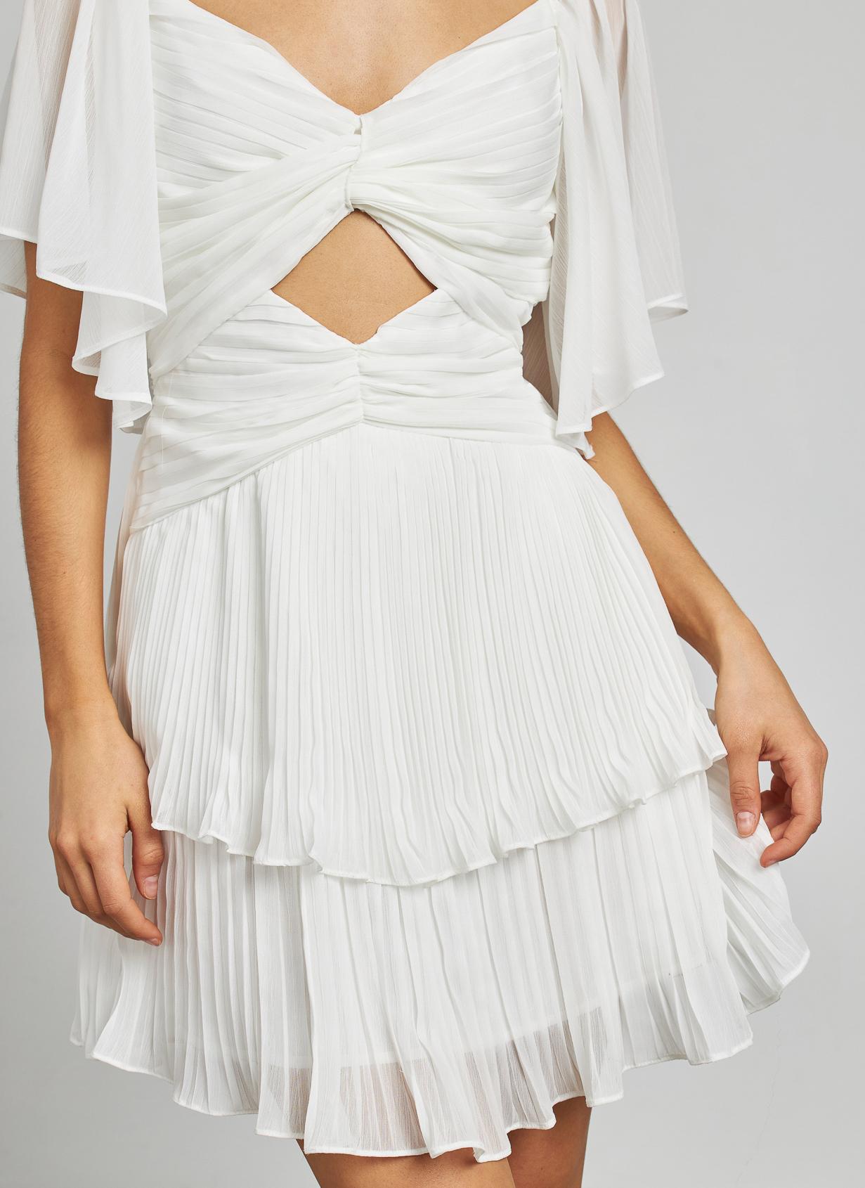 CUT OUT RUFFLES DRESS