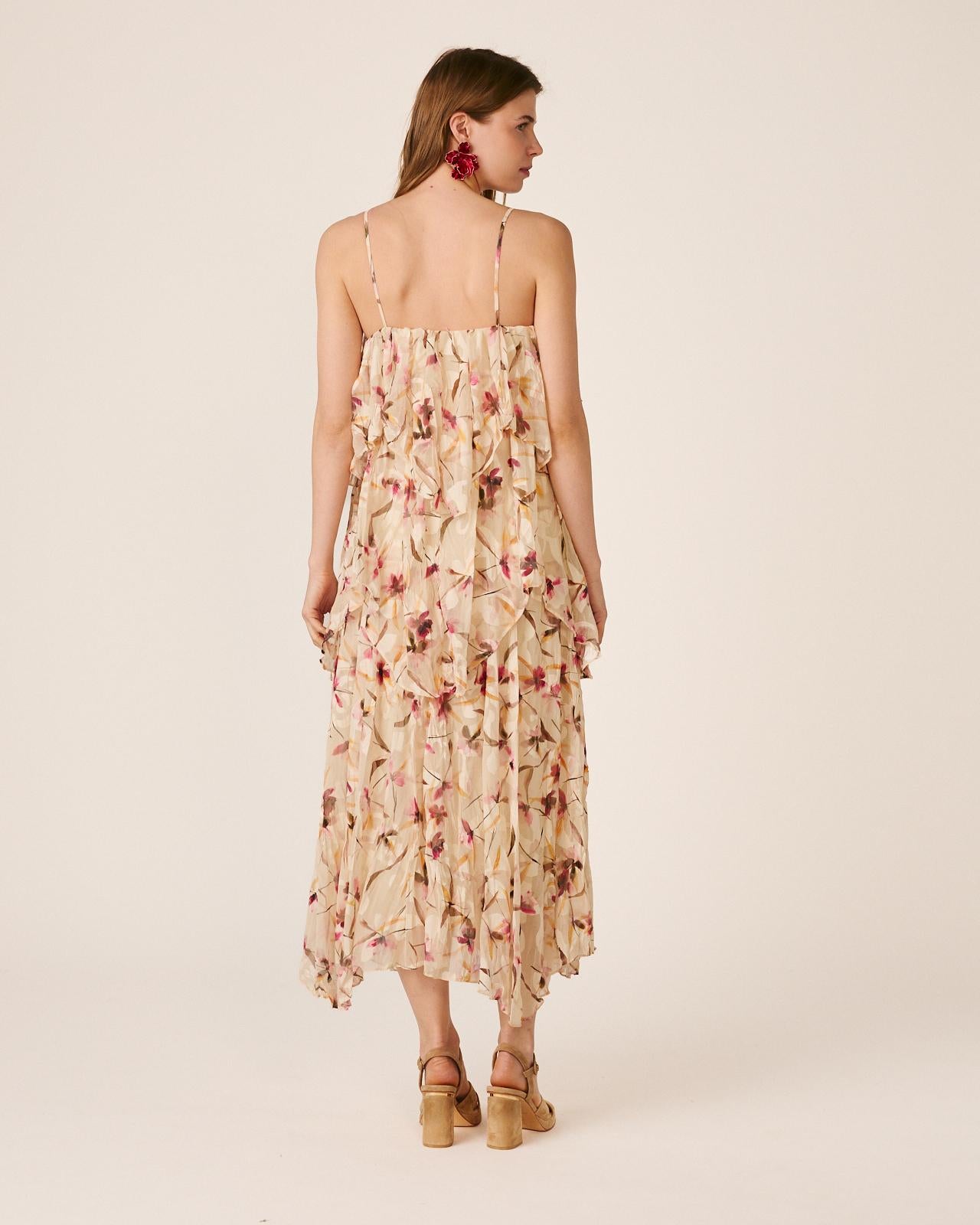 VESTIDO DE GASA FLORAL