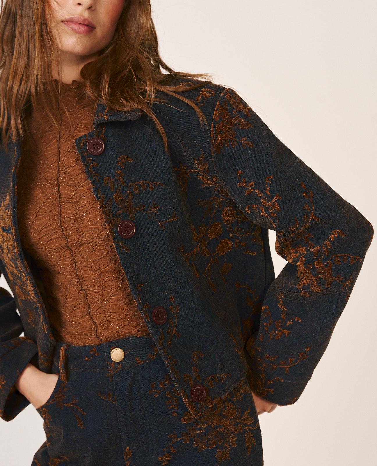 CHAQUETA DENIM FLORAL