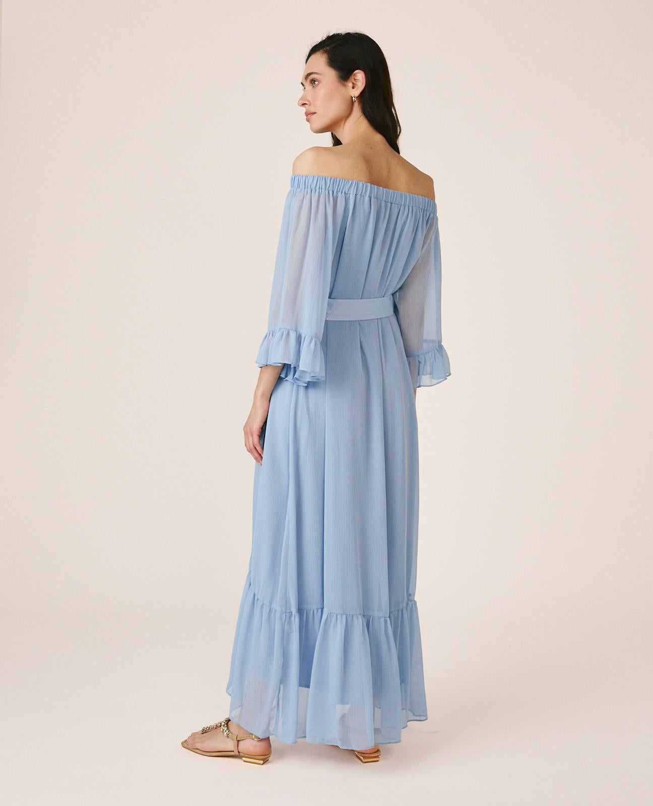 FLARED SLEEVE MIDI DRESS