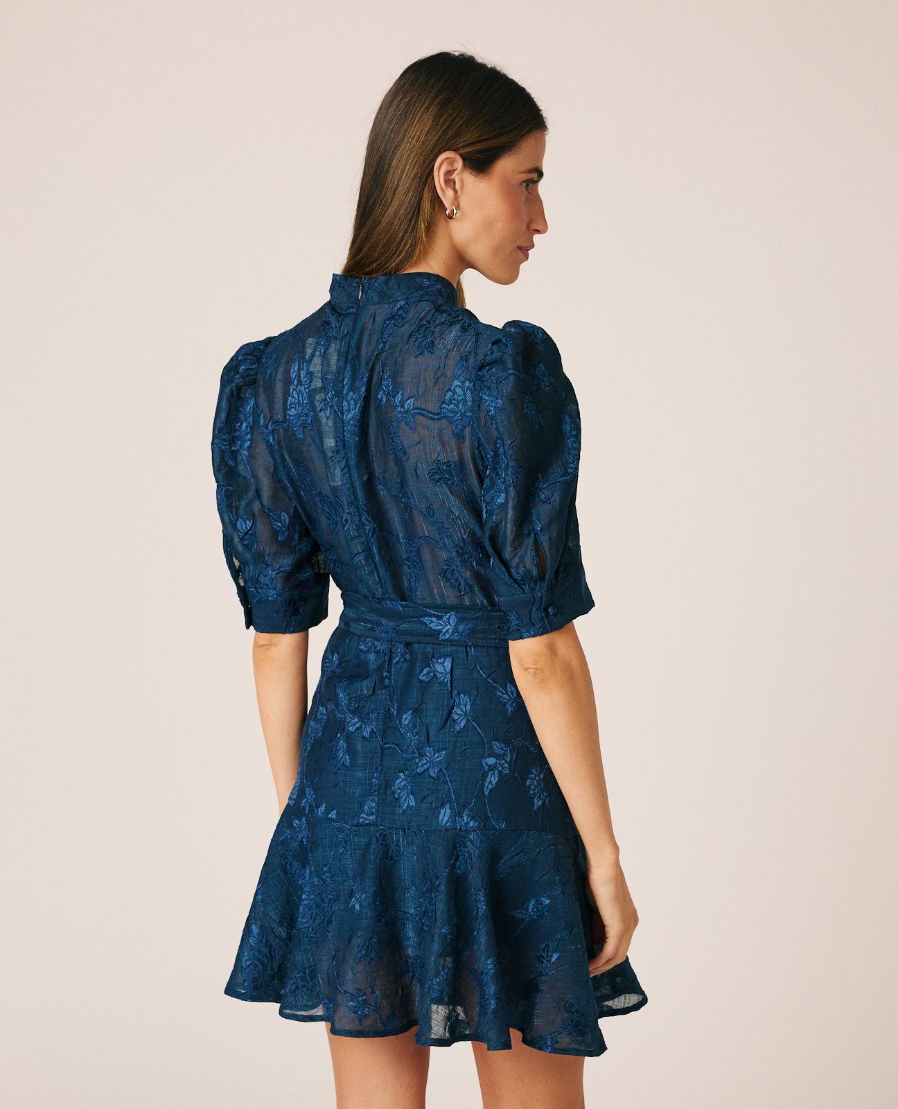 VESTIDO MINI JACQUARD FLORAL