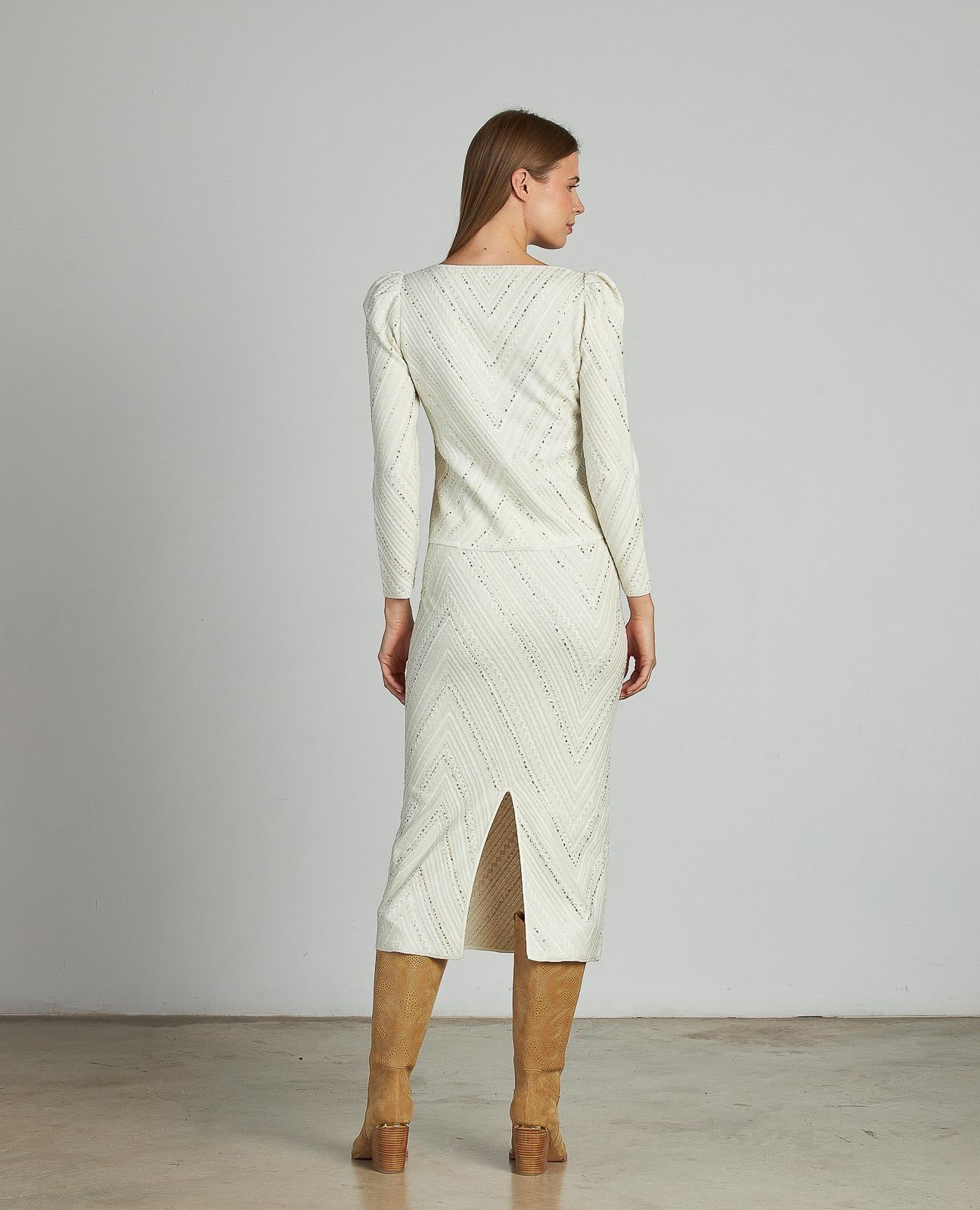 KNITTED SWEATER WITH RHINESTONES