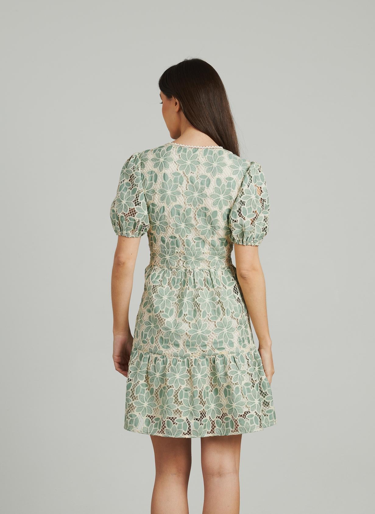 MINI DRESS EMBROIDERED FLOWERS