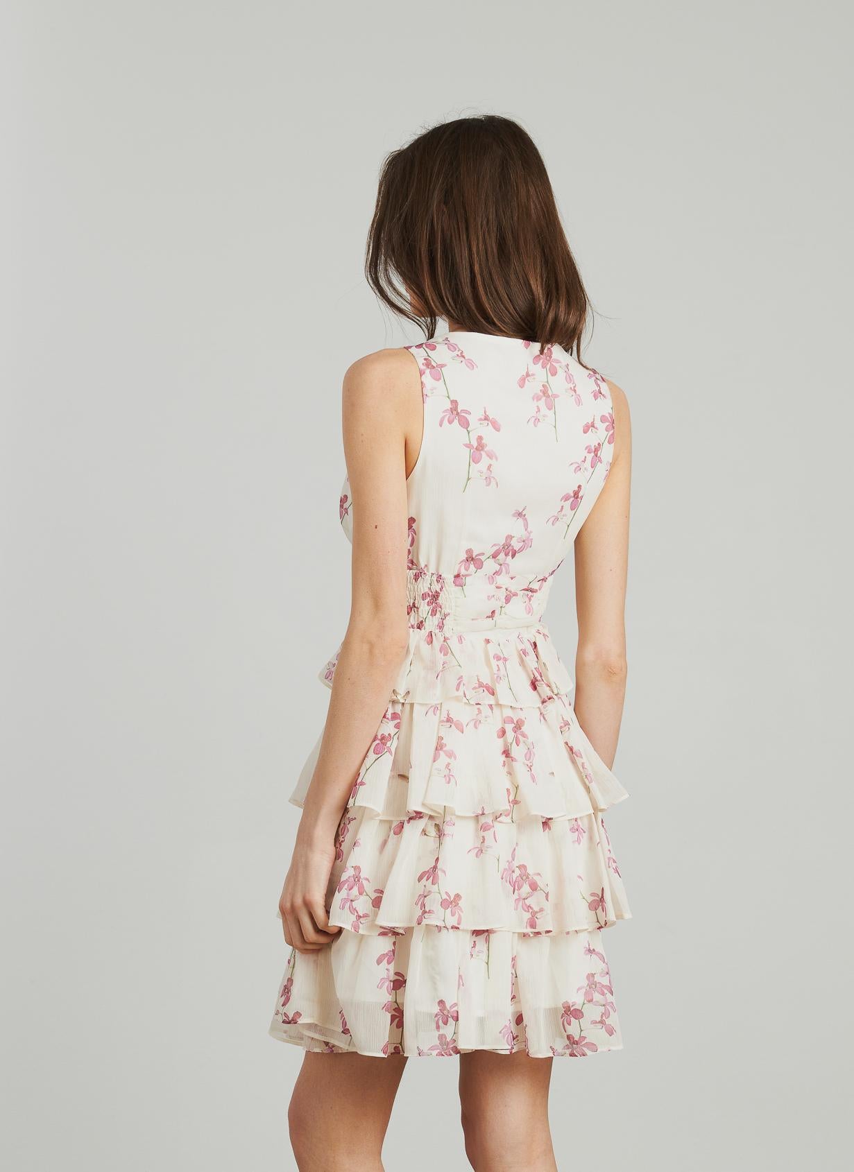 RUFFLED DRESS WITH RUFFLED WAIST