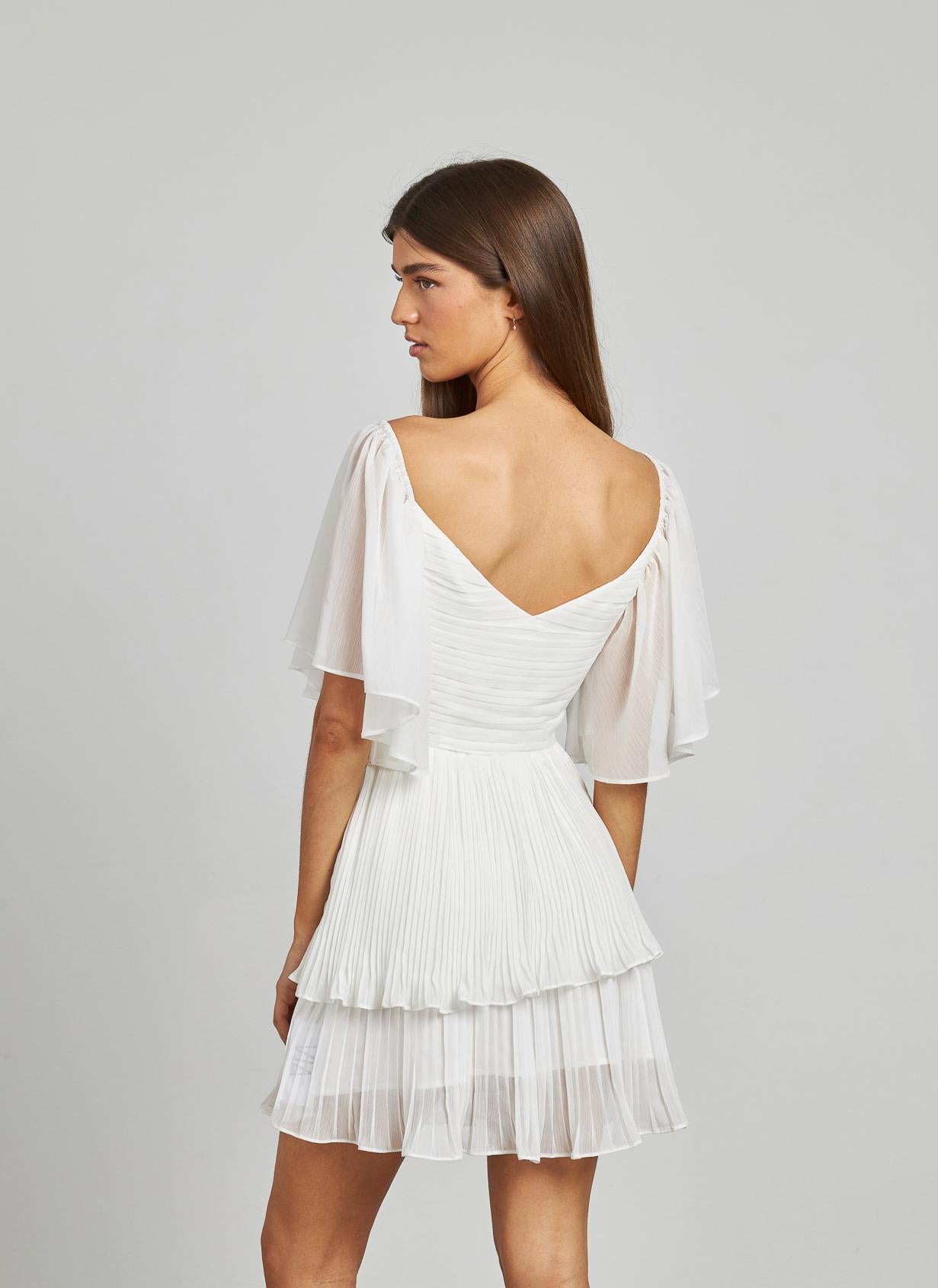 CUT OUT RUFFLES DRESS