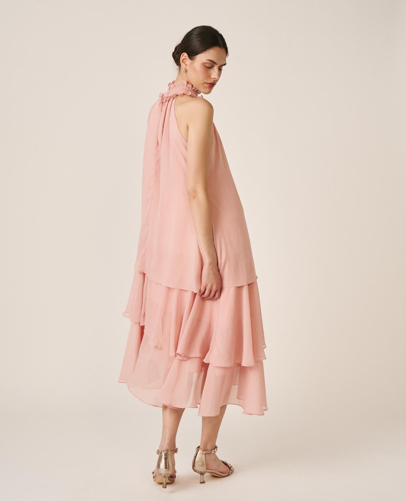 VESTIDO GASA VOLANTES