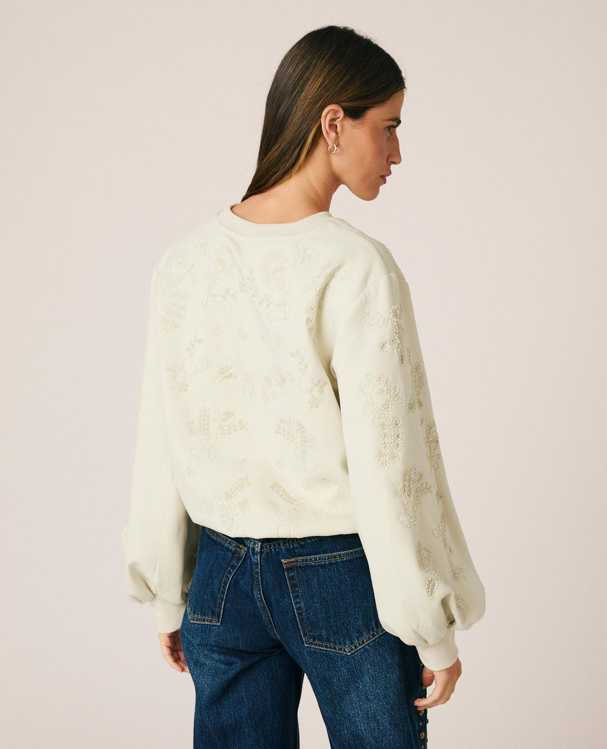 SUDADERA BORDADOS FLORALES