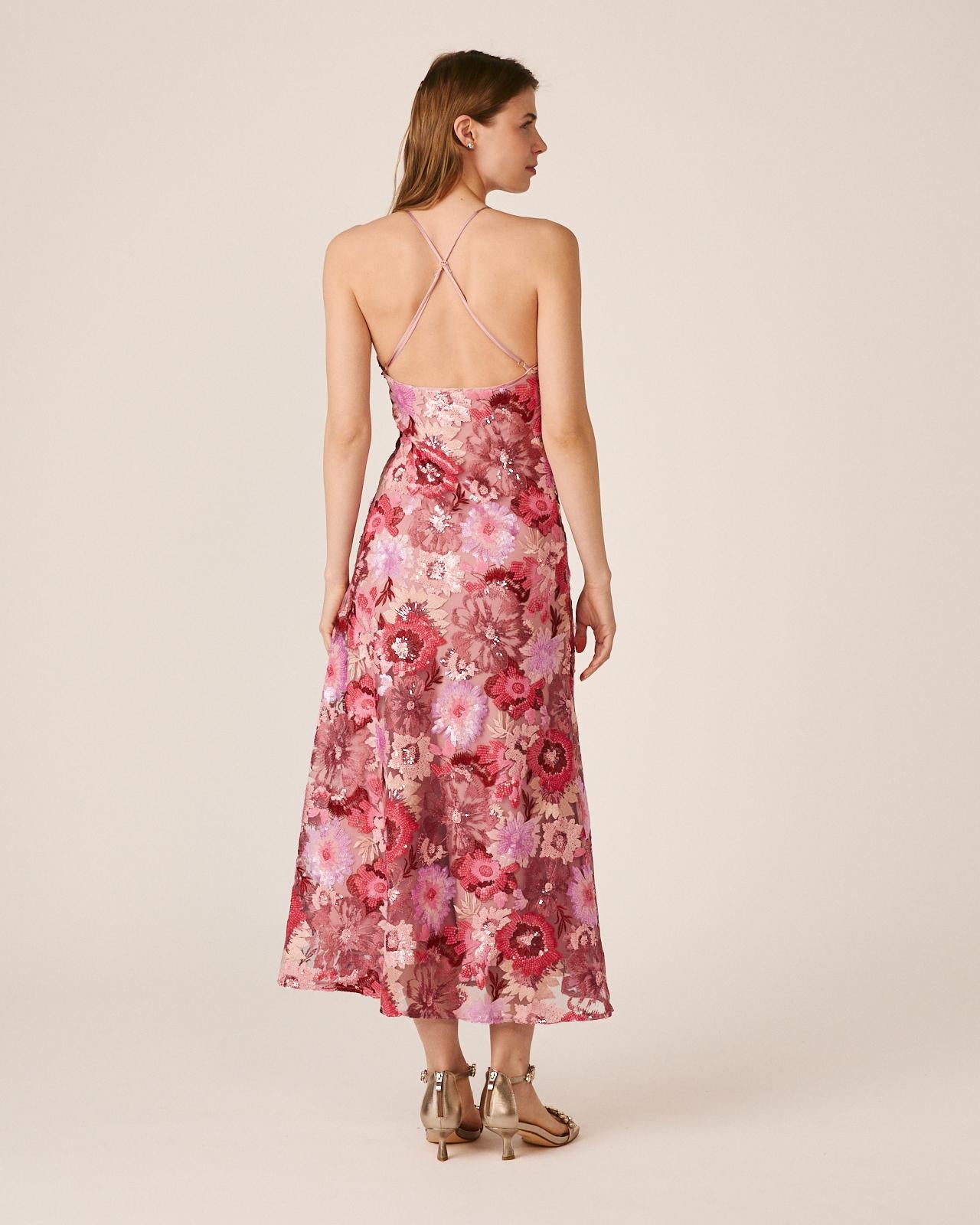 VESTIDO MIDI DE LANTEJOULAS