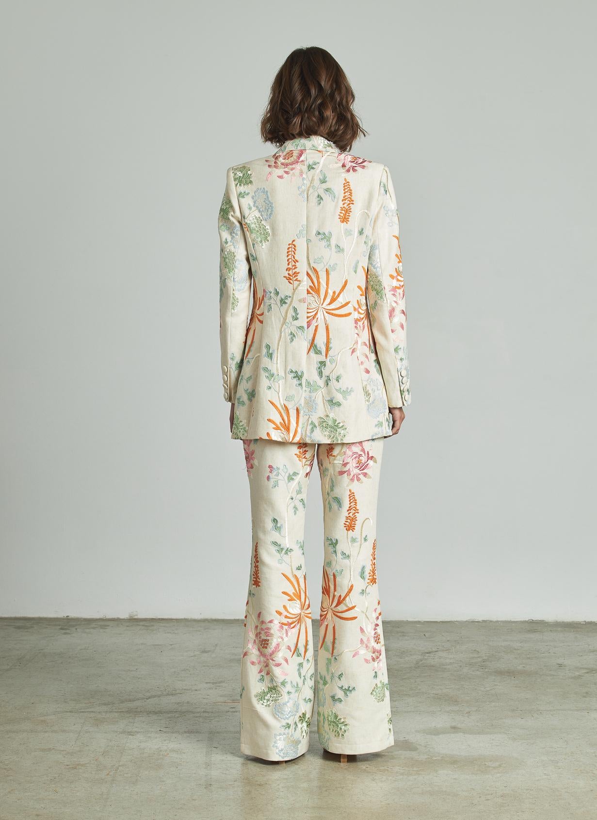 EMBROIDERED FLARED PANTS