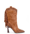 FUNNEL HEEL BOOT WITH FRINGES