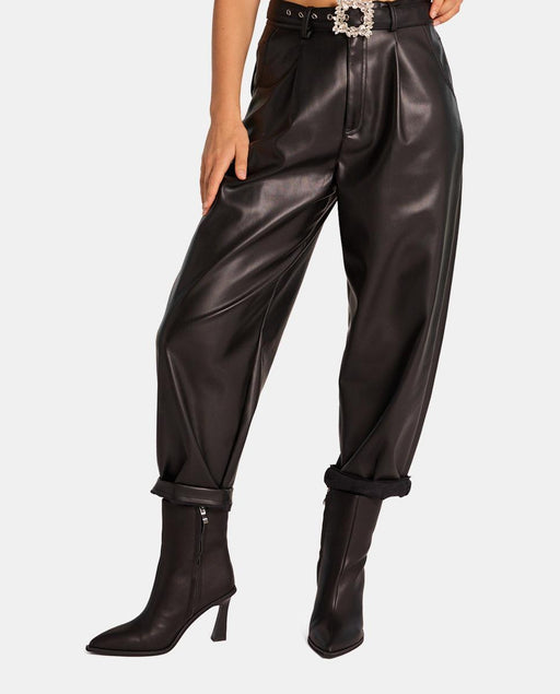 LEATHER EFFECT PANTS