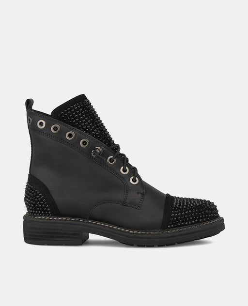 LACE-UP ANKLE BOOT WITH BEADS