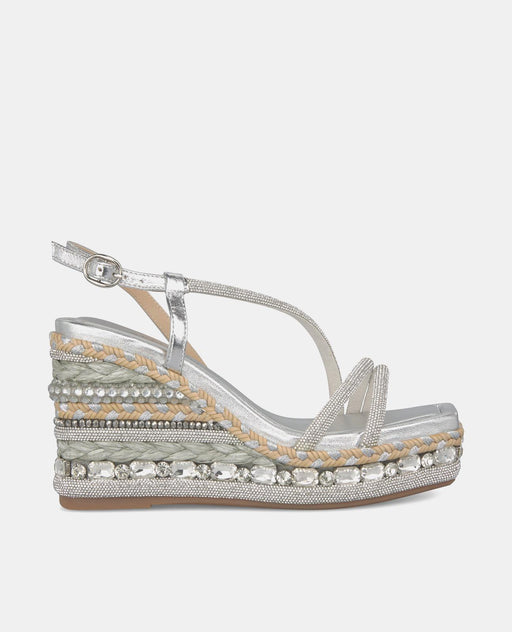 WEDGE SANDAL WITH RHINESTONE STRAPS