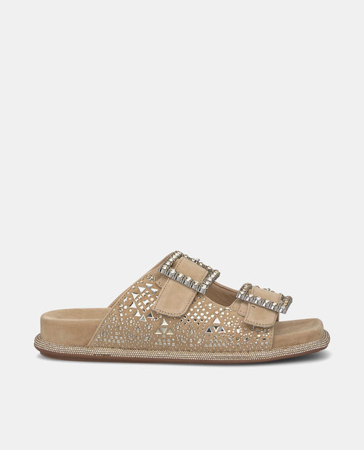 FLAT COMFORT SANDAL WITH RHINESTONES