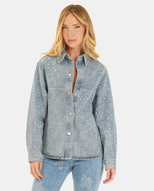 DENIM SHIRT WITH RHINESTONES