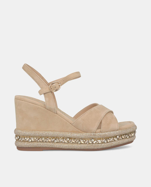 WEDGE SANDAL WITH RHINESTONE SOLE