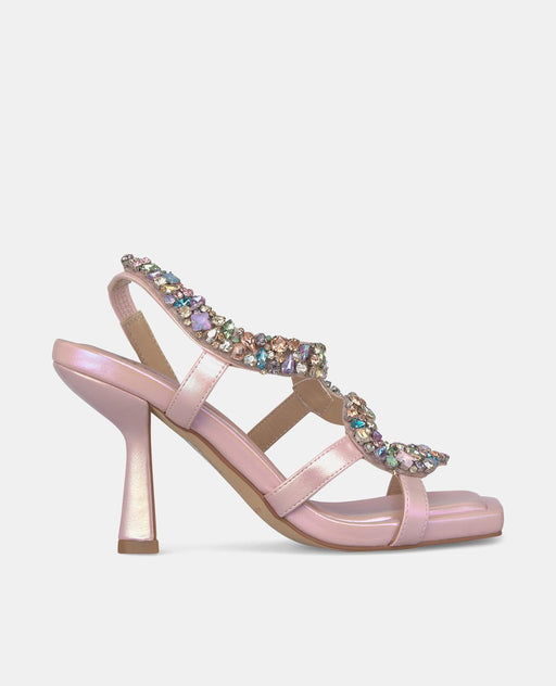 SANDAL HEEL SNAKE GLITTER