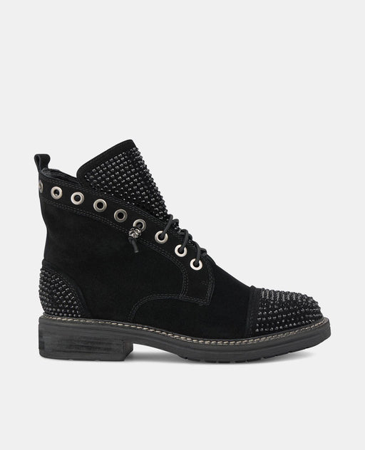 LACE-UP ANKLE BOOT WITH BEADS