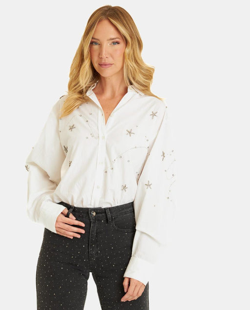 SHIRT WITH RHINESTONE DETAILS