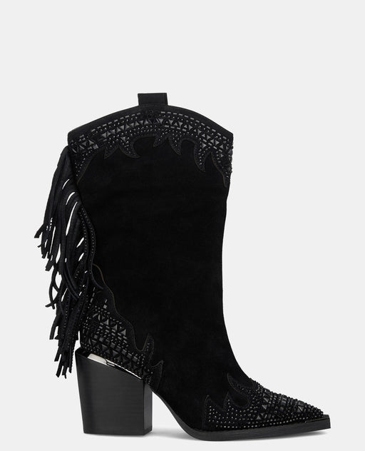 SHINY FRINGED HALF-BOOT