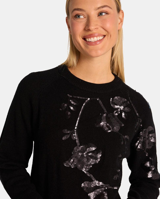 BESTICKTER PULLOVER BLUMEN