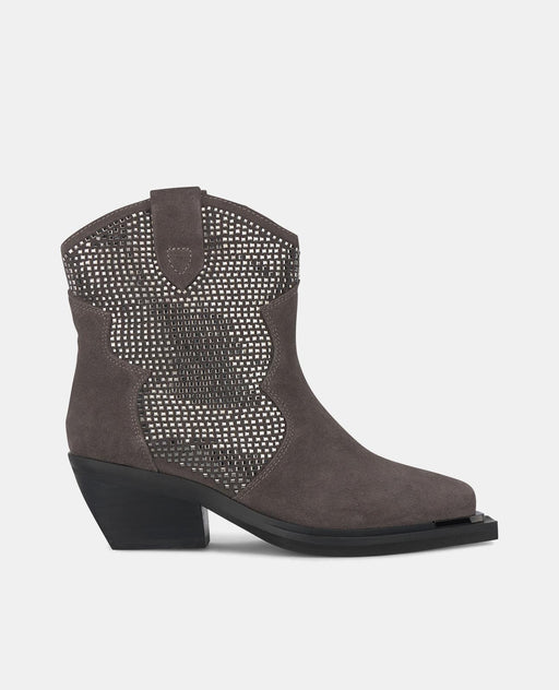 FLACHE STIEFELETTE MIT GLITZERDETAIL