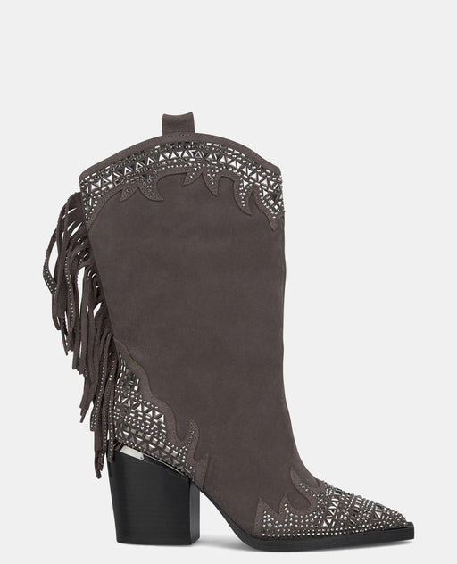 SHINY FRINGED HALF-BOOT