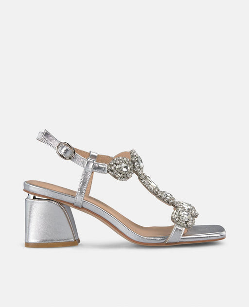 HEELED SANDAL WITH RHINESTONE DETAILS