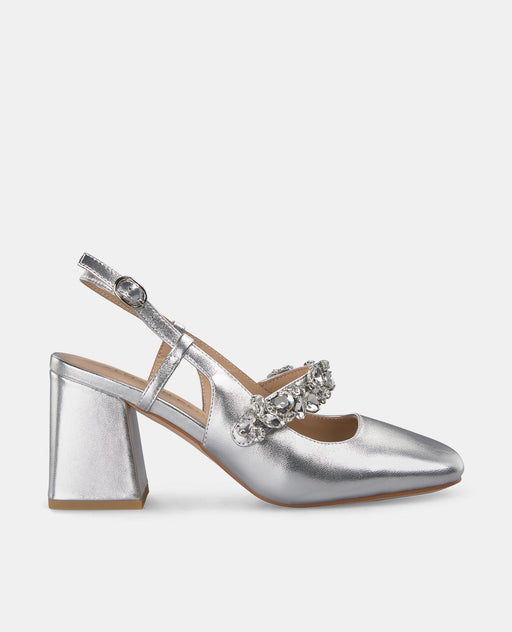 HEELED SHOE WITH RHINESTONE DETAIL