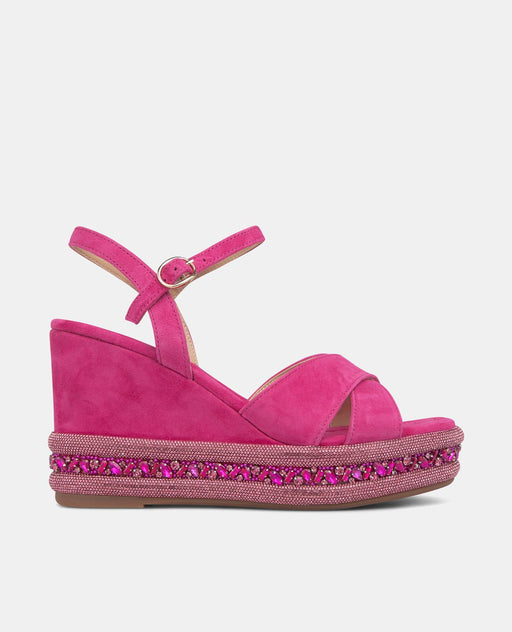 WEDGE SANDAL WITH RHINESTONE SOLE