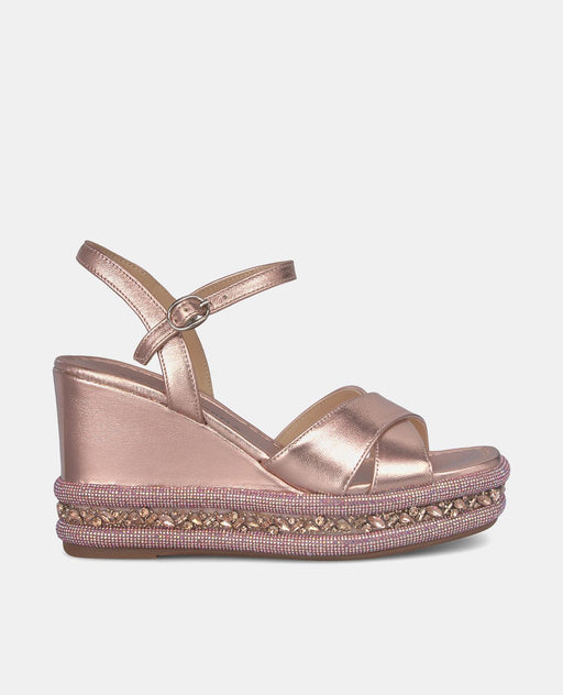 WEDGE SANDAL WITH RHINESTONE SOLE