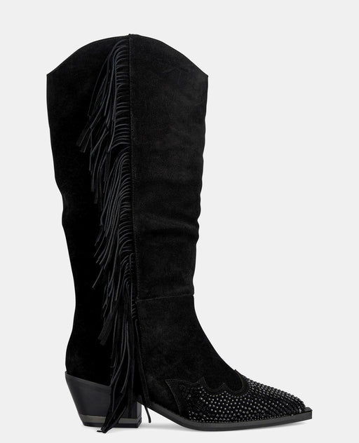 FRINGED FLAT HEEL BOOT