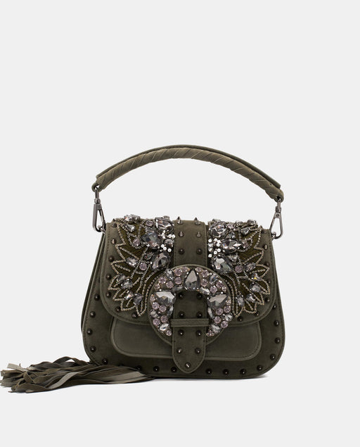 MINI SHOULDER BAG WITH GLITTER DETAIL