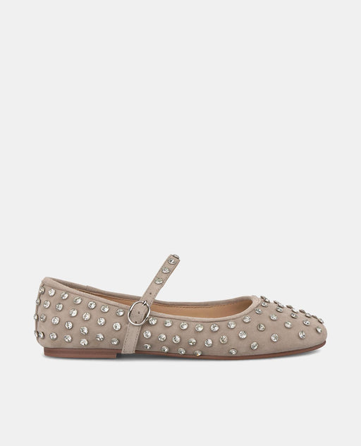 SUEDE BALLERINA WITH STUDS