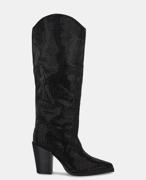 WIDE LEG BOOT WITH RHINESTONES