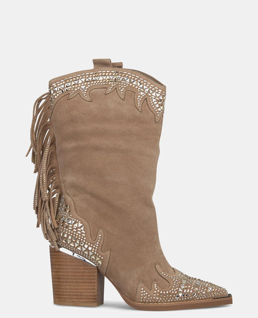 SHINY FRINGED HALF-BOOT