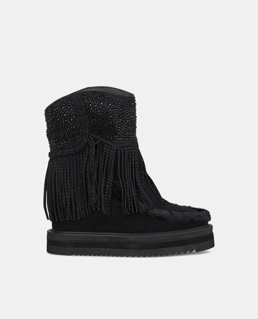 FRINGED FUR BOOTIE