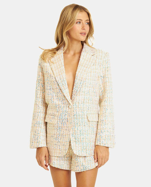 BLAZER A QUADRI CON PAILLETTES