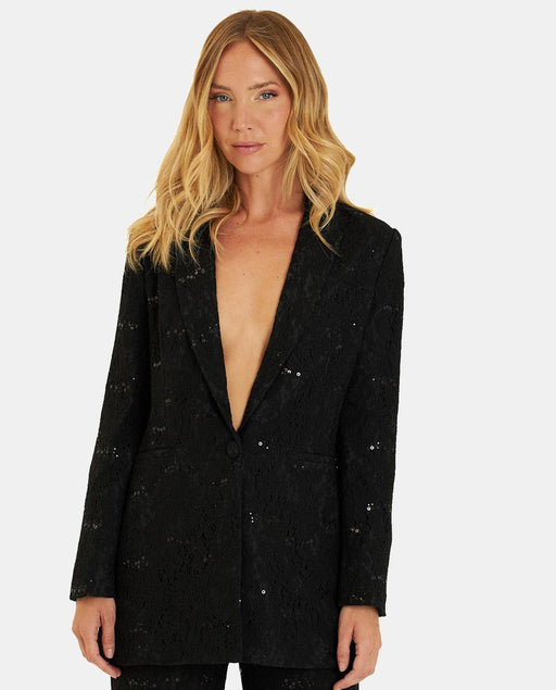 BLAZER IN PIZZO CON PAILLETTES