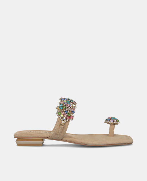 FLAT SANDAL WITH RHINESTONES