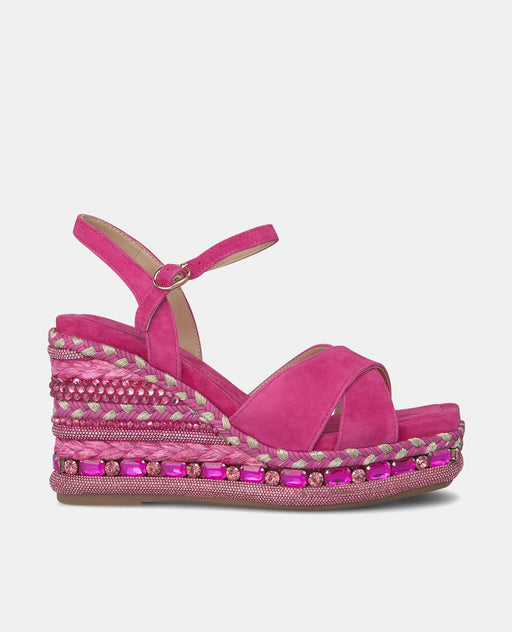 WEDGE SOLE WITH RHINESTONES